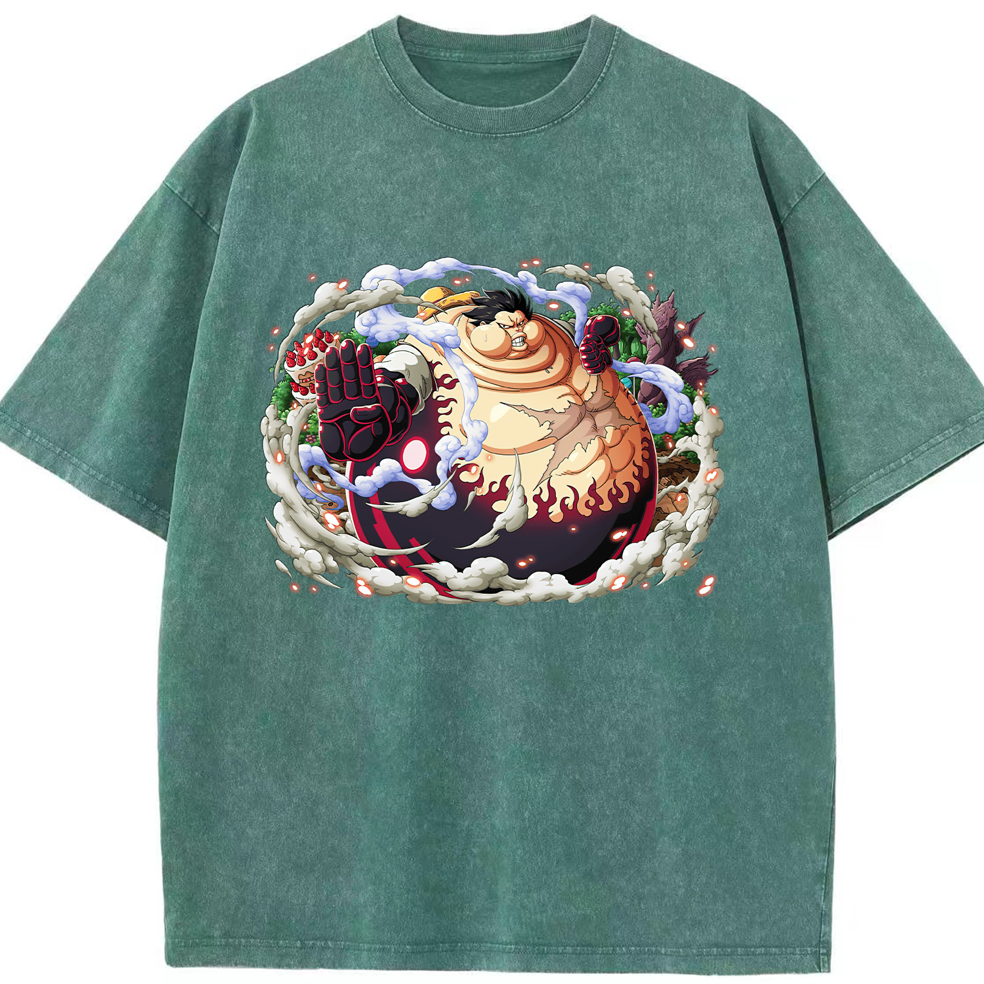 ワンピース モンキー・D・ルフィ ONE PIECE Monkey D. Luffy 綿100% ヴィンテージ風 半袖Tシャツ（フロントプリント）